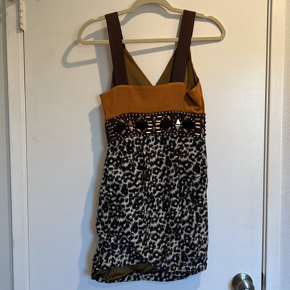 BEBE embellished animal print mini dress - Picture 2 of 6